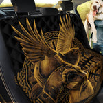 Gold Viking God Odin And Crow Print Pet Car Back Seat Cover