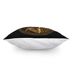 Gold Viking God Odin And Crow Print Pillow Cover