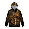 Gold Viking God Odin And Crow Print Pullover Hoodie