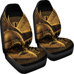 Gold Viking God Odin And Crow Print Universal Fit Car Seat Covers