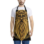 Gold Viking Norse God Odin Print Apron