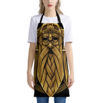 Gold Viking Norse God Odin Print Apron