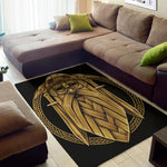 Gold Viking Norse God Odin Print Area Rug