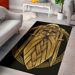 Gold Viking Norse God Odin Print Area Rug