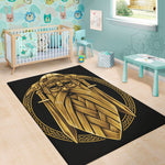 Gold Viking Norse God Odin Print Area Rug