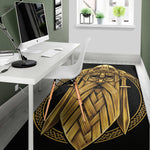Gold Viking Norse God Odin Print Area Rug