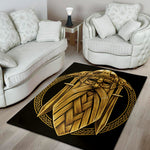 Gold Viking Norse God Odin Print Area Rug