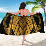 Gold Viking Norse God Odin Print Beach Sarong Wrap