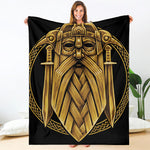 Gold Viking Norse God Odin Print Blanket