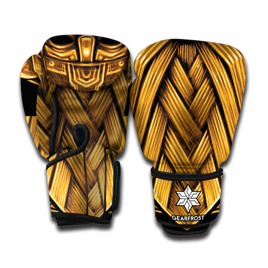 Gold Viking Norse God Odin Print Boxing Gloves