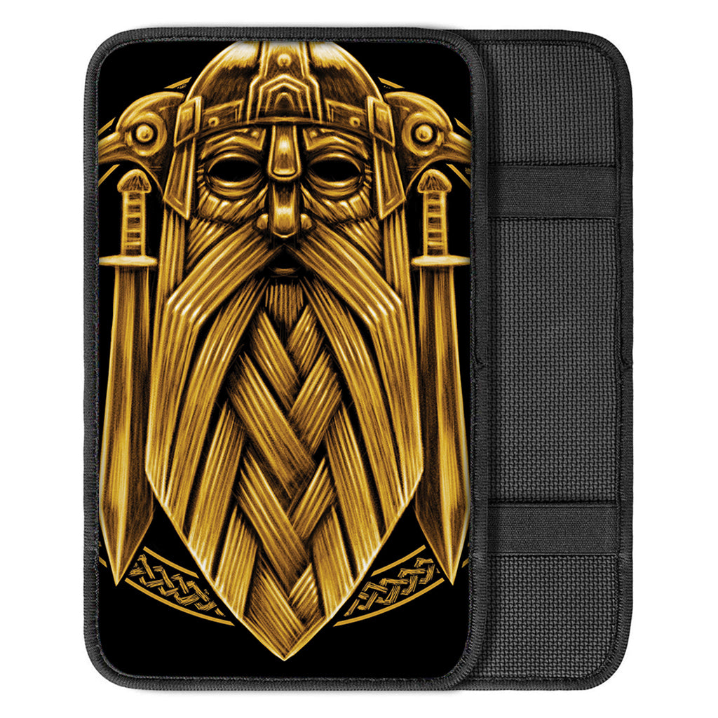 Gold Viking Norse God Odin Print Car Center Console Cover