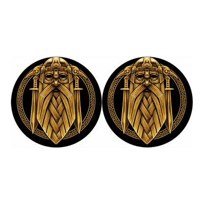 Gold Viking Norse God Odin Print Car Coasters