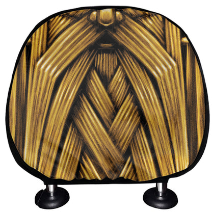 Gold Viking Norse God Odin Print Car Headrest Covers