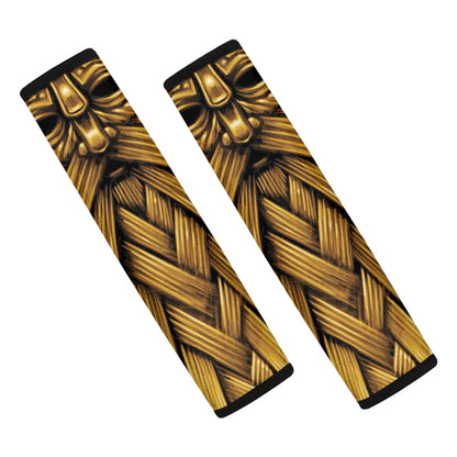 Gold Viking Norse God Odin Print Car Seat Belt Covers