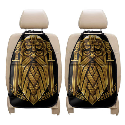 Gold Viking Norse God Odin Print Car Seat Organizers