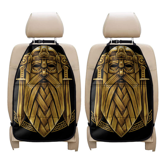 Gold Viking Norse God Odin Print Car Seat Organizers