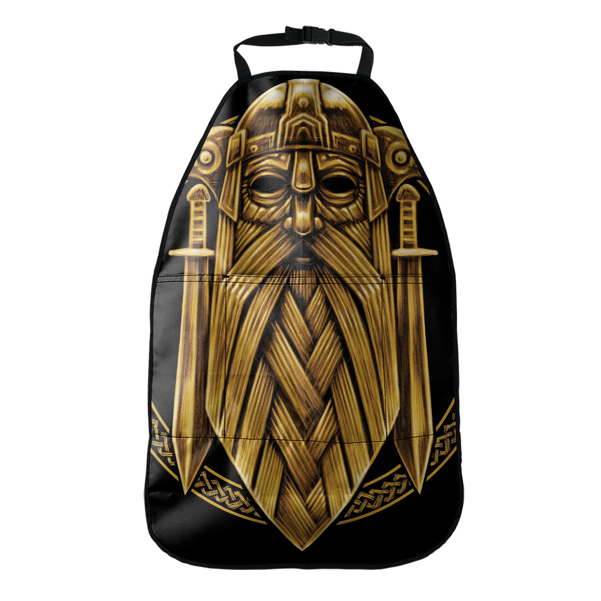 Gold Viking Norse God Odin Print Car Seat Organizers