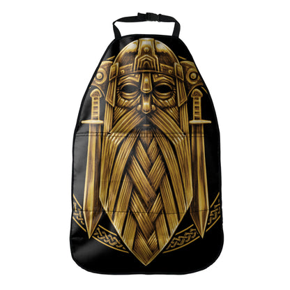 Gold Viking Norse God Odin Print Car Seat Organizers