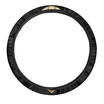 Gold Viking Norse God Odin Print Car Steering Wheel Cover