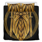 Gold Viking Norse God Odin Print Duvet Cover Bedding Set