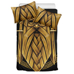 Gold Viking Norse God Odin Print Duvet Cover Bedding Set