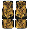 Gold Viking Norse God Odin Print Front and Back Car Floor Mats