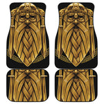 Gold Viking Norse God Odin Print Front and Back Car Floor Mats