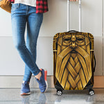 Gold Viking Norse God Odin Print Luggage Cover