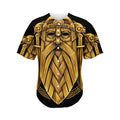 Gold Viking Norse God Odin Print Men's Baseball Jersey