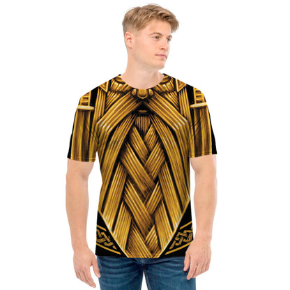Gold Viking Norse God Odin Print Men's T-Shirt