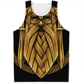 Gold Viking Norse God Odin Print Men's Tank Top