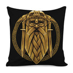Gold Viking Norse God Odin Print Pillow Cover