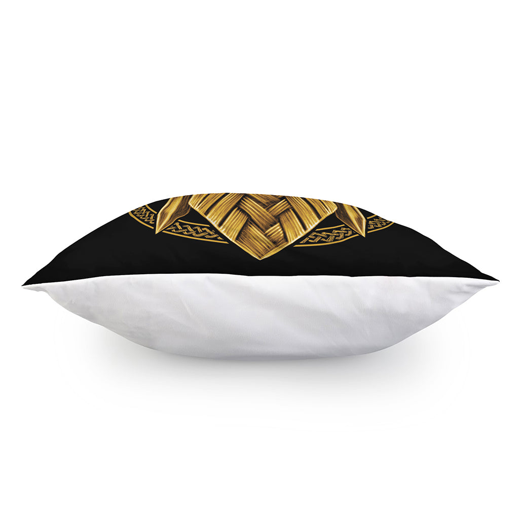 Gold Viking Norse God Odin Print Pillow Cover