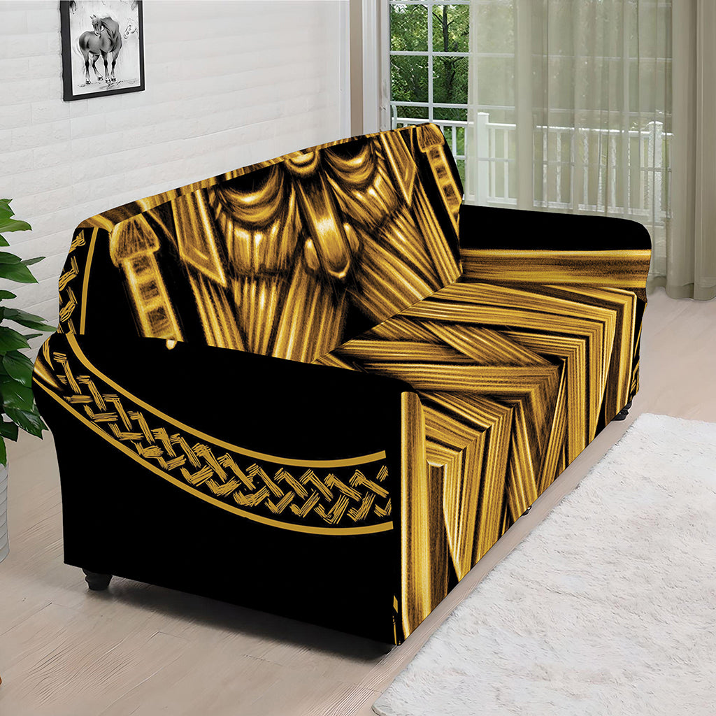 Gold Viking Norse God Odin Print Sofa Cover