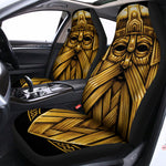 Gold Viking Norse God Odin Print Universal Fit Car Seat Covers