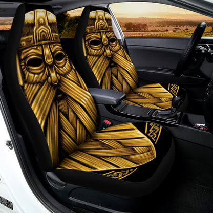 Gold Viking Norse God Odin Print Universal Fit Car Seat Covers