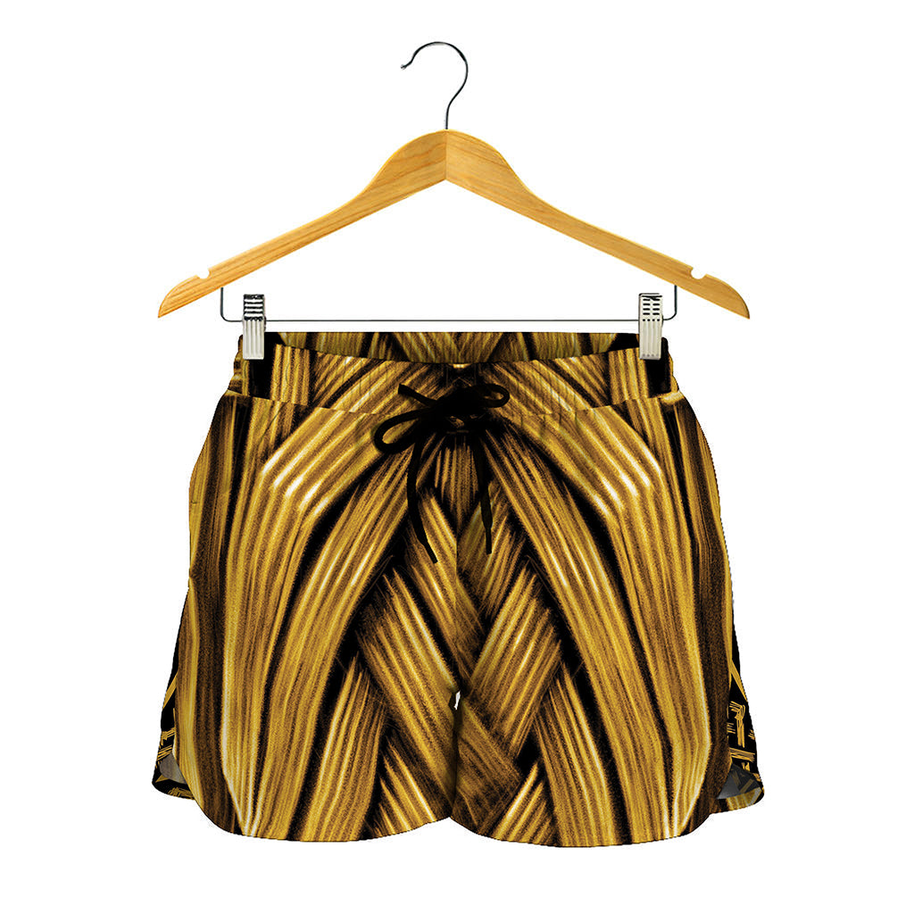 Gold Viking Norse God Odin Print Women's Shorts