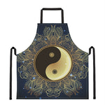 Gold Yin Yang Mandala Print Apron
