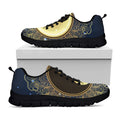 Gold Yin Yang Mandala Print Black Running Shoes