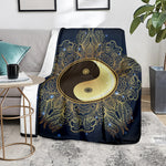 Gold Yin Yang Mandala Print Blanket