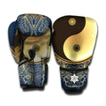 Gold Yin Yang Mandala Print Boxing Gloves