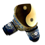 Gold Yin Yang Mandala Print Boxing Gloves