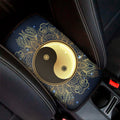 Gold Yin Yang Mandala Print Car Center Console Cover