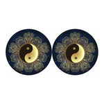 Gold Yin Yang Mandala Print Car Coasters