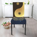 Gold Yin Yang Mandala Print Dining Chair Slipcover