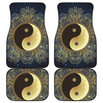 Gold Yin Yang Mandala Print Front and Back Car Floor Mats