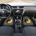 Gold Yin Yang Mandala Print Front and Back Car Floor Mats