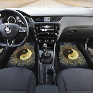 Gold Yin Yang Mandala Print Front Car Floor Mats