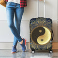 Gold Yin Yang Mandala Print Luggage Cover
