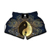 Gold Yin Yang Mandala Print Muay Thai Boxing Shorts